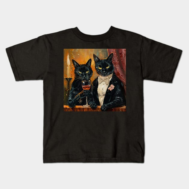 Decadent Cats Kids T-Shirt by HiLife